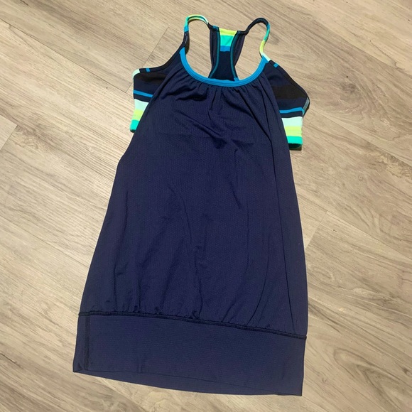 Lululemon No Limits TankInkwell / Assorted Stripe Surge / Surge size 4 - Picture 4 of 8